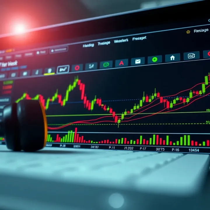 Graphical representation of forex trading strategies with candlestick charts and risk management icons