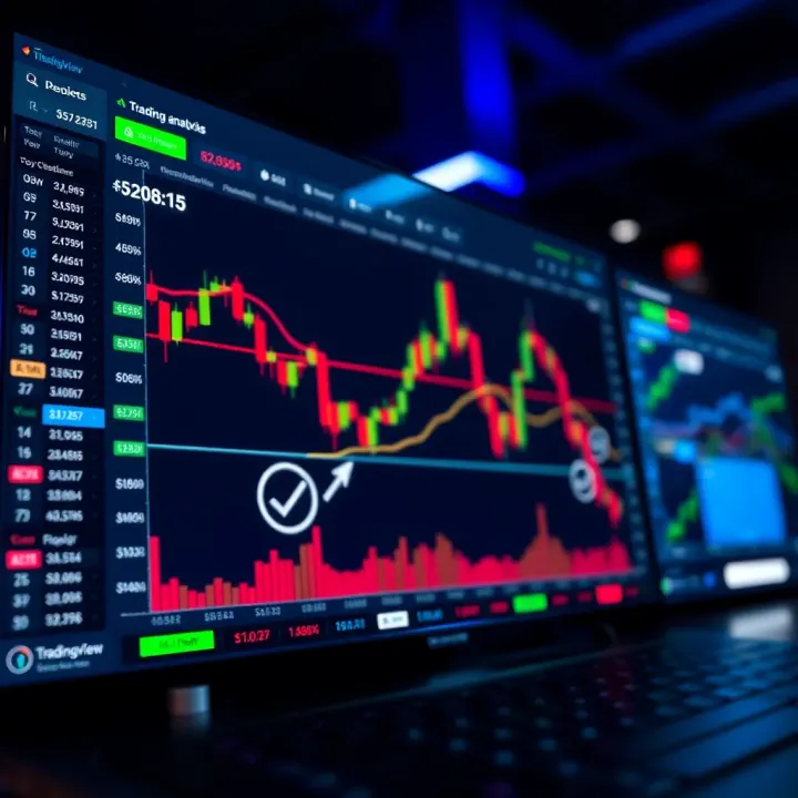 TradingView Interface Featuring Chart Customization and Drawing Tools Customizable TradingView interface showing different chart types and drawing tools for market analysis