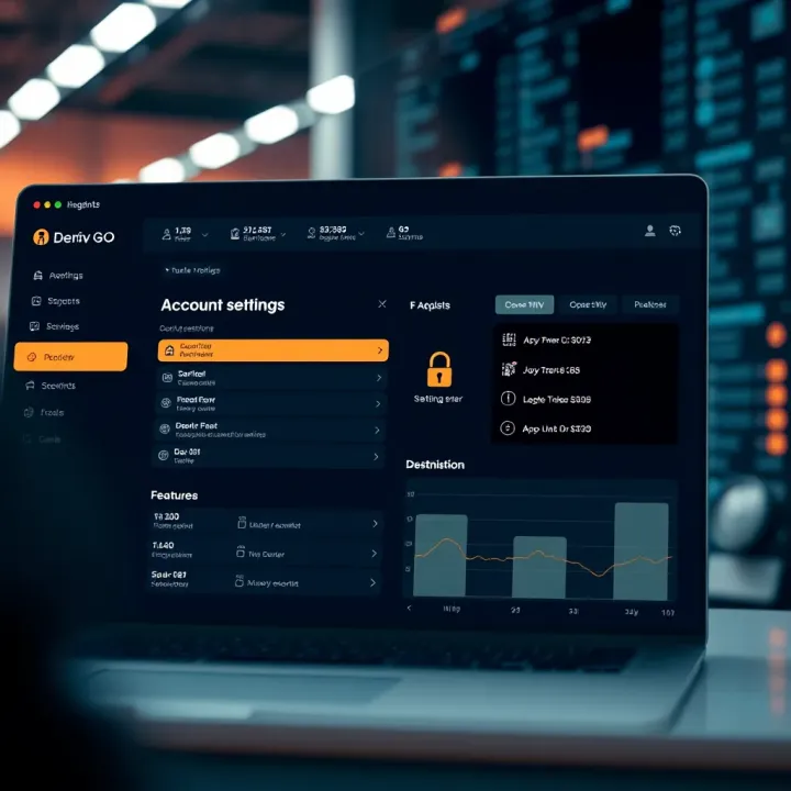 Secure account settings dashboard highlighting security features in Deriv GO platform