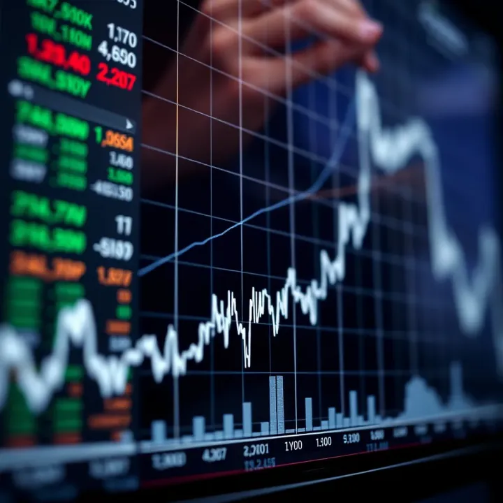 Graph showing upward trend and data points representing DYDX token price movement