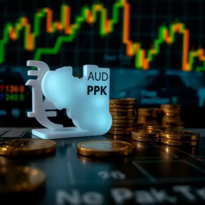 Illustration of key economic indicators impacting the Australian Dollar and Pakistani Rupee values