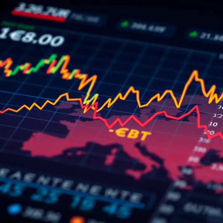 Euro Currency Trends Amid Economic and Geopolitical Influences Graph showing euro currency fluctuations influenced by economic and geopolitical factors