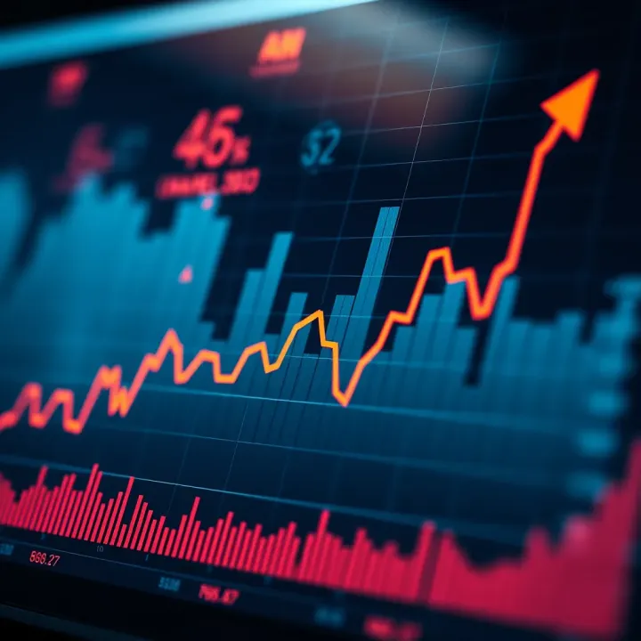 Graph showing the trend lines of euro to dollar exchange rate influenced by economic indicators and policy changes