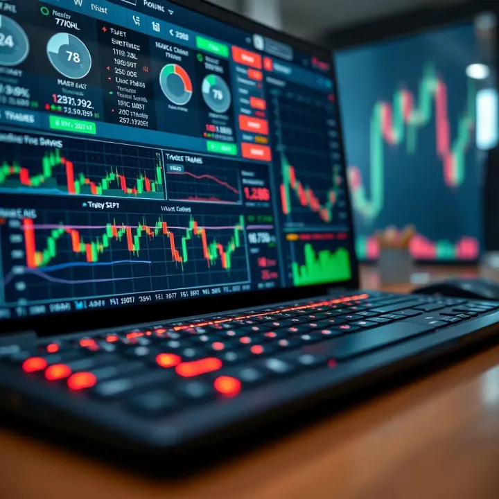 Key Trading Tools on Online Platforms Interface showcasing various trading tools and charts on a digital platform