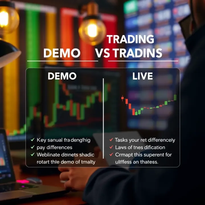 Comparing Demo Trading and Live Trading on Expert Option Graphical comparison of demo trading versus live trading highlighting key differences and benefits