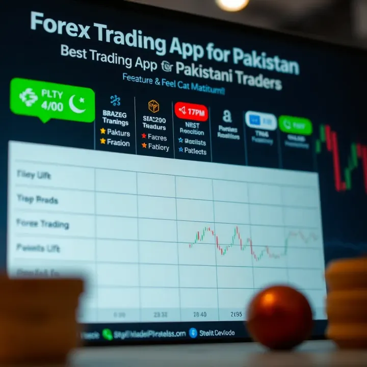 Comparison chart displaying key features and fees of popular forex trading apps for Pakistani traders