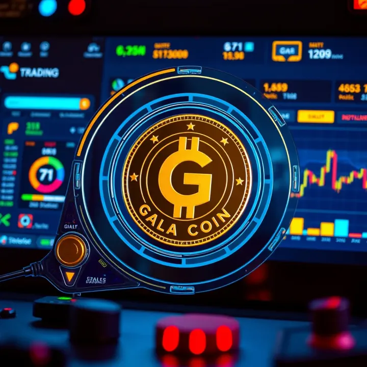 Conceptual digital artwork of Gala Coin integrated within a futuristic gaming platform interface