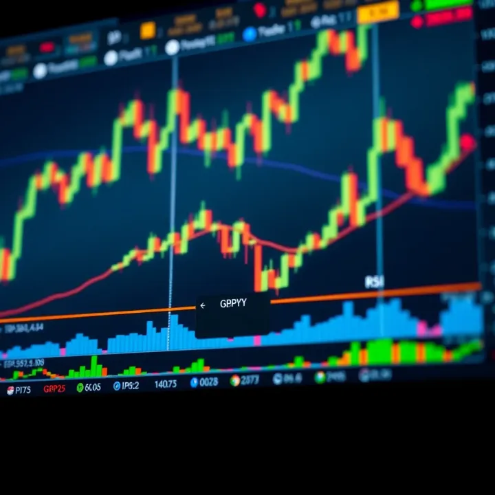 Chart depicting technical indicators such as moving averages and RSI for GBPJPY trading analysis