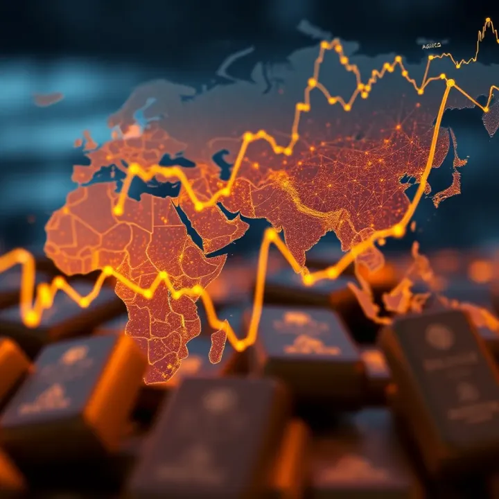 Impact of Emerging Markets on Gold Demand and Price Forecast Map highlighting emerging markets with rising demand for gold impacting price dynamics