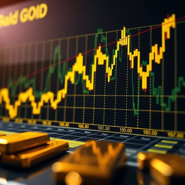 Graph depicting fluctuations in gold prices influenced by global economic trends and monetary policies