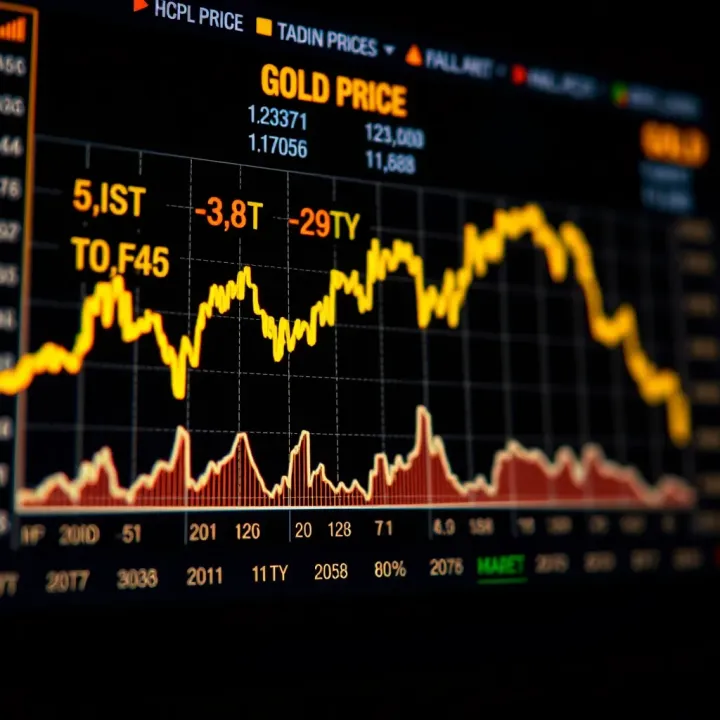 Gold Price Trends in Pakistan with Market Fluctuations Graph showing trends in gold prices against Pakistani Rupee with market fluctuations
