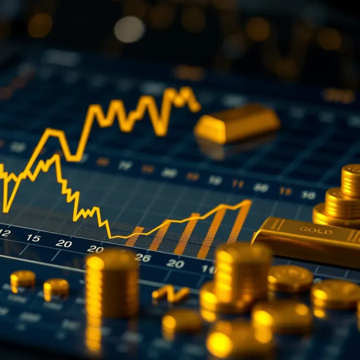 Gold Price Trends and Economic Influences in Pakistan Graph illustrating rising and falling trends of gold prices influenced by global and regional economic factors