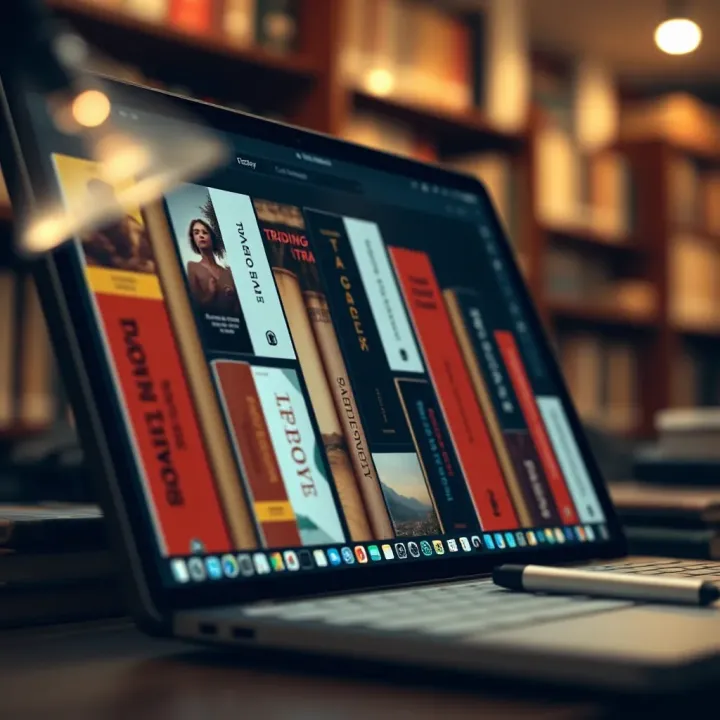 Collection of trading books displayed on a digital device screen