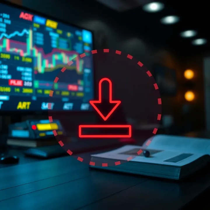 Illustration of a secure download icon representing safe access to trading resources