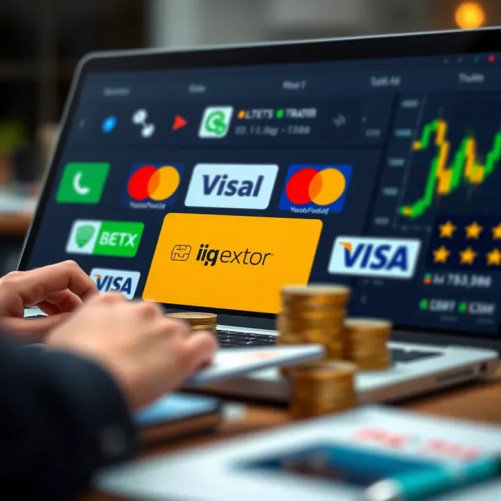 Illustration of various digital payment methods available for deposits in online trading