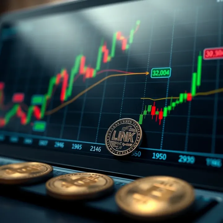 LINK Coin Price Trends and Market Analysis Chart showing LINK coin price trends with upward and downward movements and market indicators