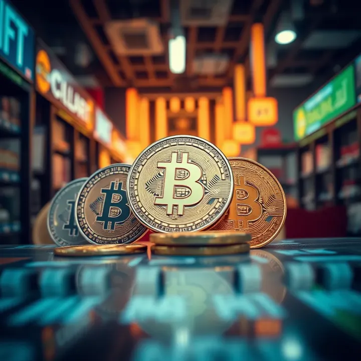 Digital Tokens Representing Ownership and Value in NFTs Conceptual illustration of digital tokens symbolizing ownership and value exchange in a digital marketplace
