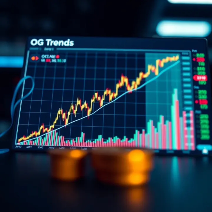 Graph illustrating the upward and downward trends of OG cryptocurrency price over time