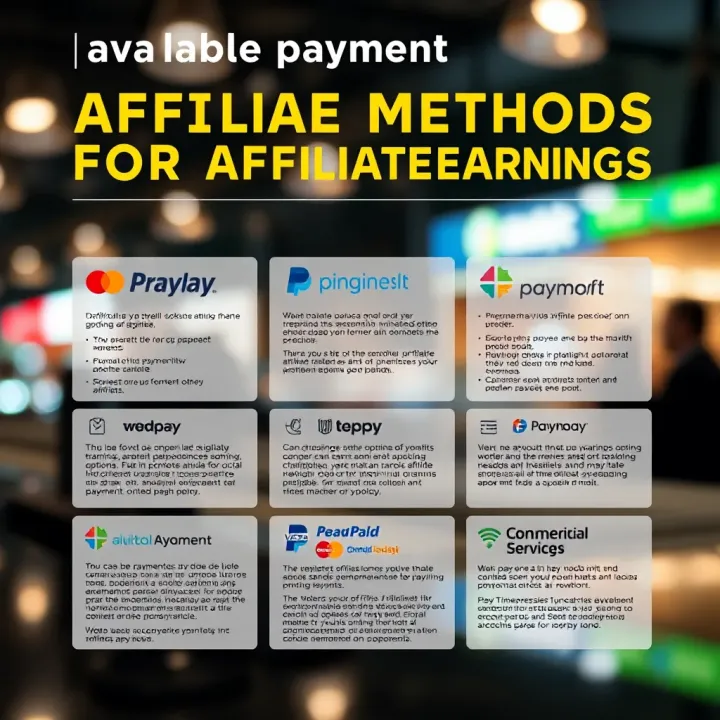 Available Payment Methods for Affiliate Earnings Visual guide showing multiple digital payment options available for affiliate payouts