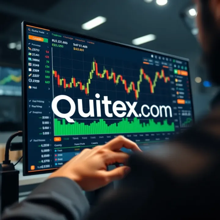 User interface displaying trading charts and options on Quotex.com platform