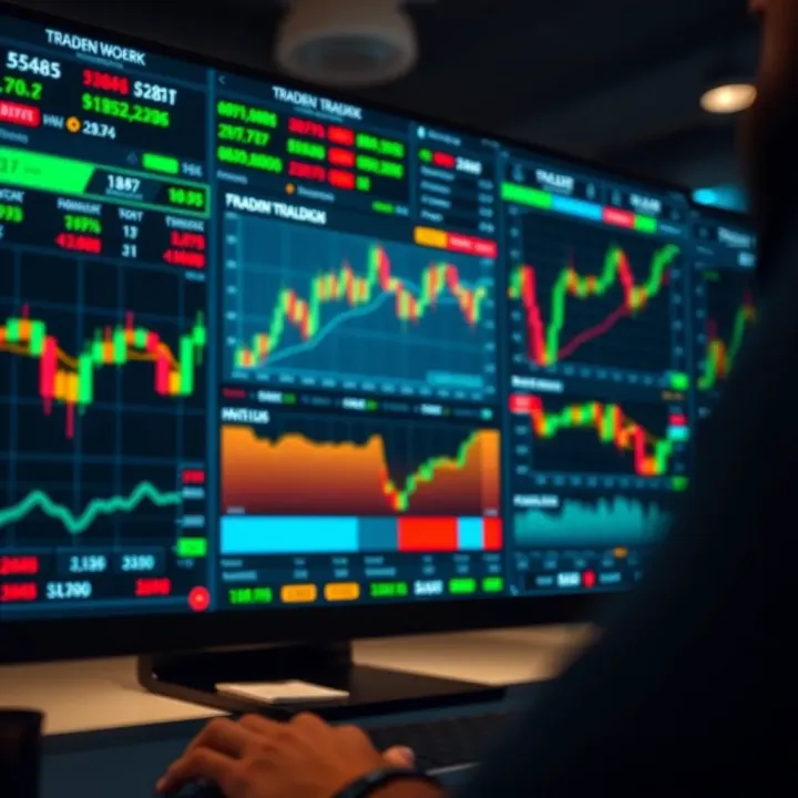 Digital trading platform interface showing various financial charts and indicators relevant to Pakistani investors
