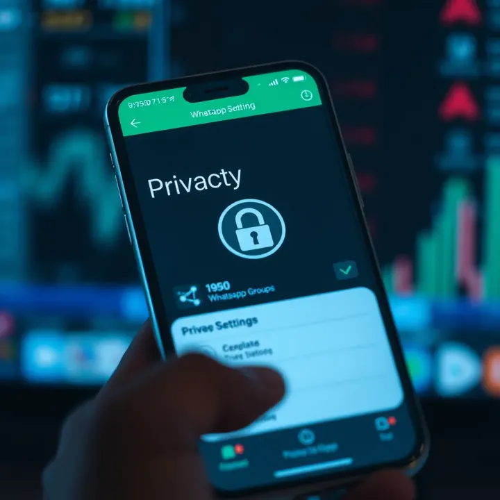 Maintaining Security and Privacy in Forex Trading Groups Secure smartphone interface showing privacy settings for messaging apps