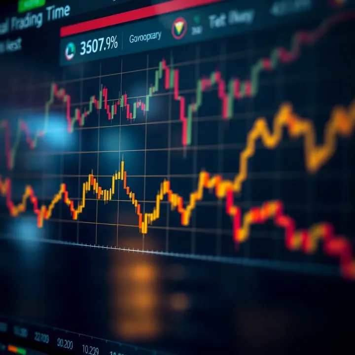 Line graph showing forex currency pair fluctuations over different time intervals