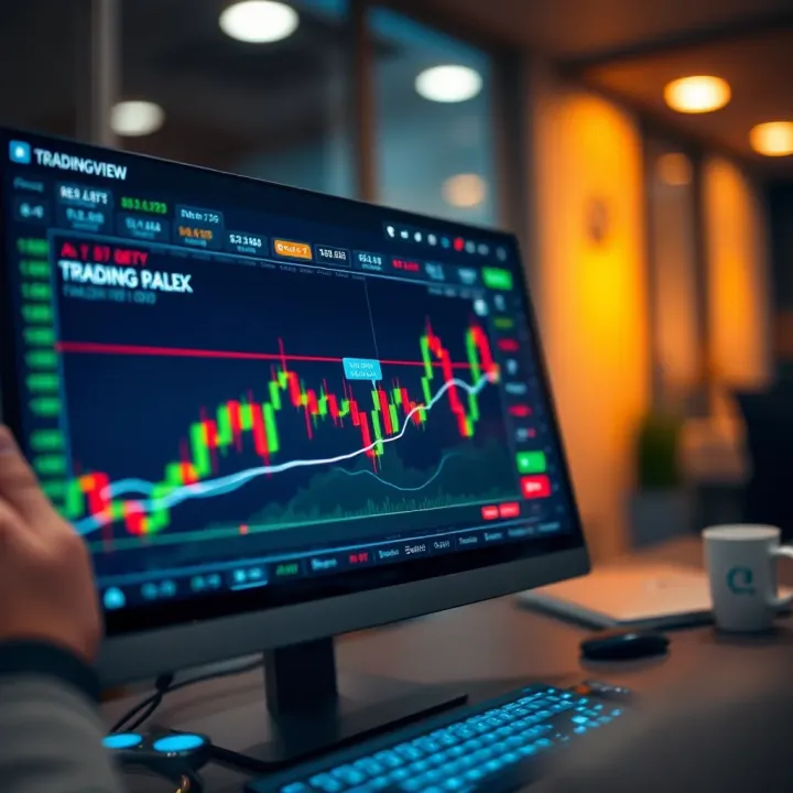 TradingView Chart Display with Technical Analysis Tools TradingView chart interface showing currency pair price movements with technical indicators