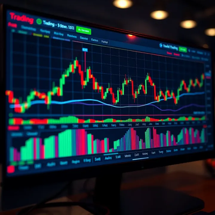 Interactive TradingView chart displaying multiple technical indicators and candlestick patterns