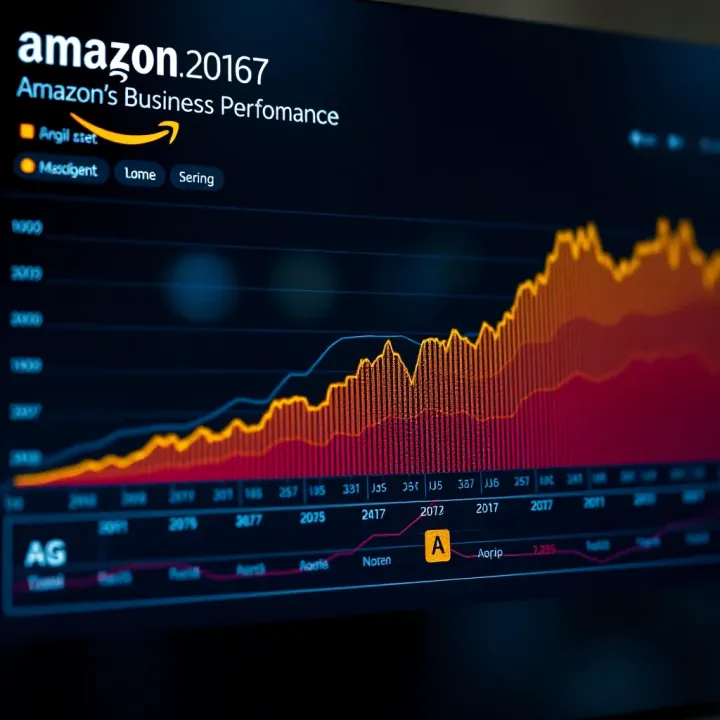 Overview of Amazon's Business Sectors and Financial Performance Graph depicting Amazon's diverse business sectors and financial growth over time