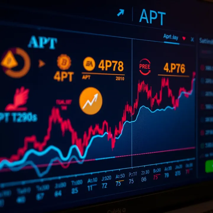 Graph illustrating APT cryptocurrency price fluctuations and market trends over time