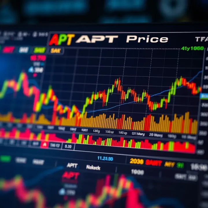 Chart showing technical indicators and historical data used for forecasting APT price movements