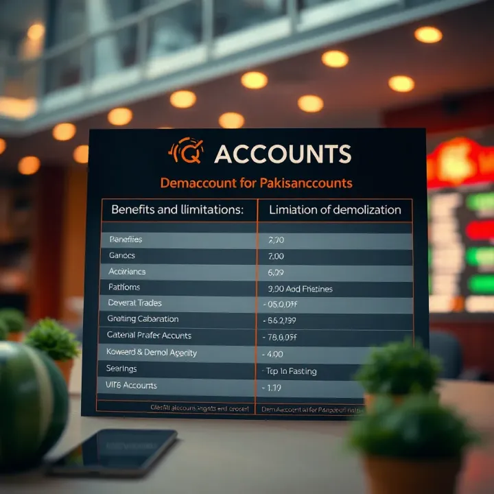 Comparison chart showing benefits and limitations of demo accounts for traders in Pakistan