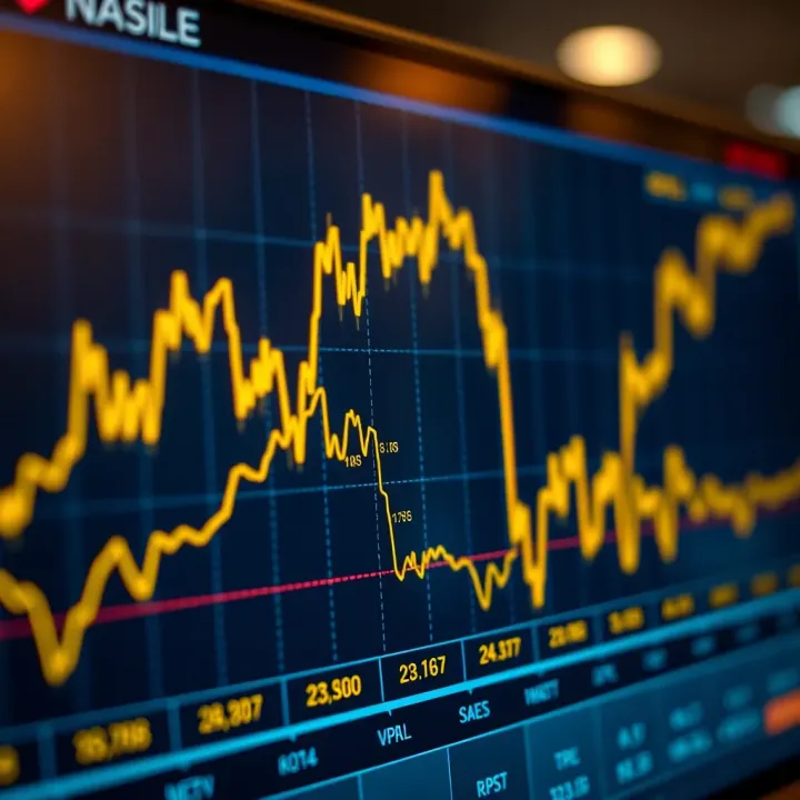 Graph showing fluctuations in gold prices on a digital trading platform