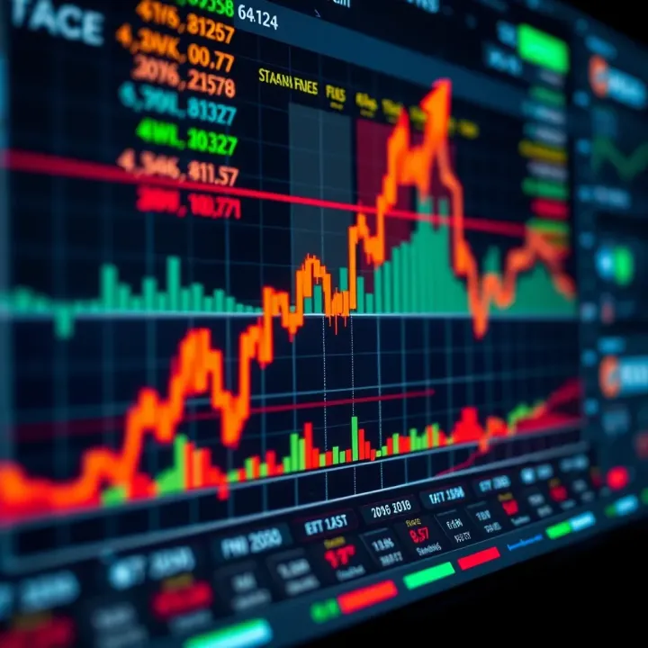 Market Trends and Analysis in Maven Trading Graph showing upward market trends with trading charts and indicators