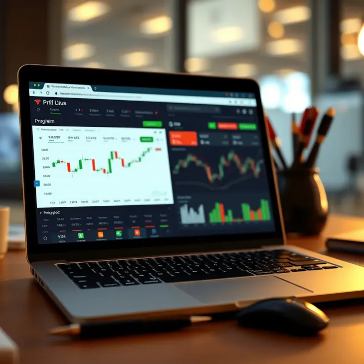 Digital marketing tools on a laptop displaying affiliate program dashboard for online earnings