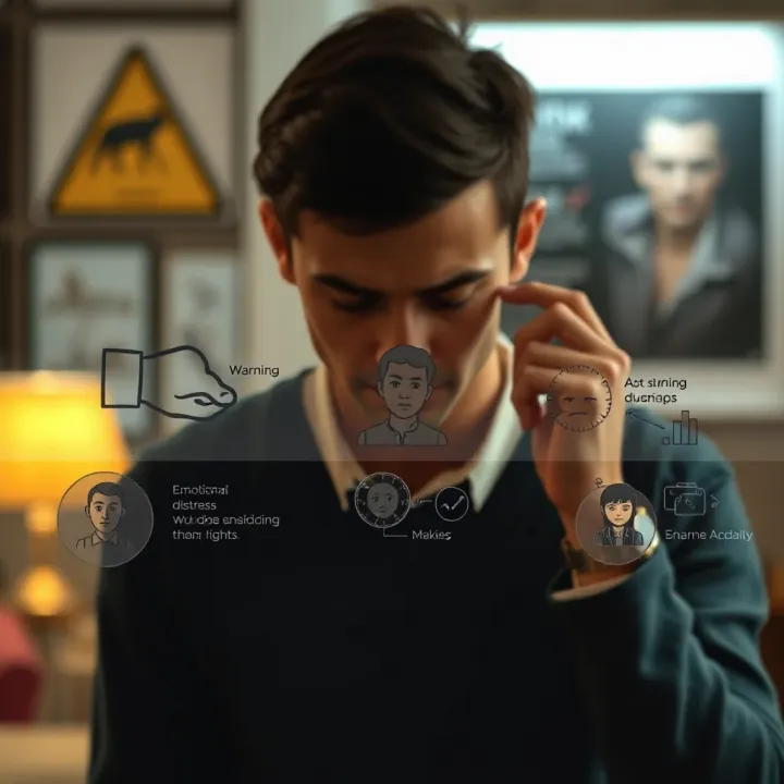 Illustration showing key warning signs of emotional distress and suicidal thoughts