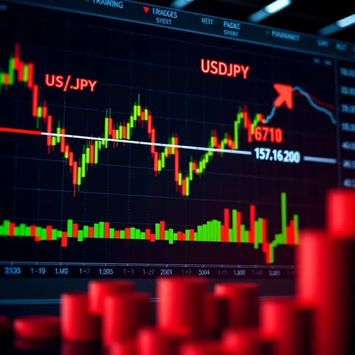 Technical and Geopolitical Factors Influencing USDJPY Chart displaying technical analysis patterns and geopolitical event markers impacting USDJPY