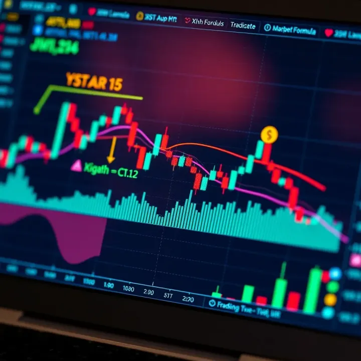 Chart displaying the XHMaster Formula indicator with trend lines and signal markers on a forex trading platform